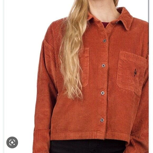 Vans Jackets & Blazers - Vans Surf Supply Ainara Cord Woven Lifestyle Shirt Women's XS Picante Jacket